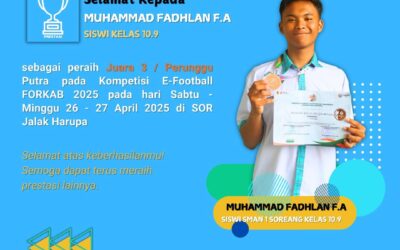 Siswa SMAN 1 Soreang Raih Prestasi Juara 3 di Ajang Kompetisi E-Football FORKAB 2025