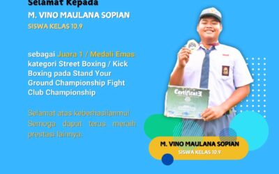Selamat Kepada M. Vino Maulana Sopian Siswa Kelas 10.9