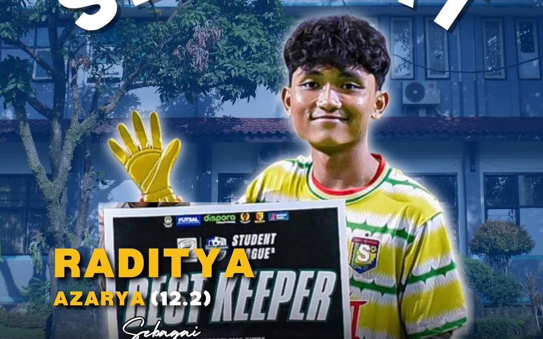 Selamat Kepada Raditya Azarya 12.7 Meraih Best Keeper Kategori SMA Putra pada event Liga Pelajar 2025