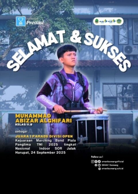 Selamat dan Sukses Muhammad Abizar Alghifari Atas Prestasi Yang Diraih.